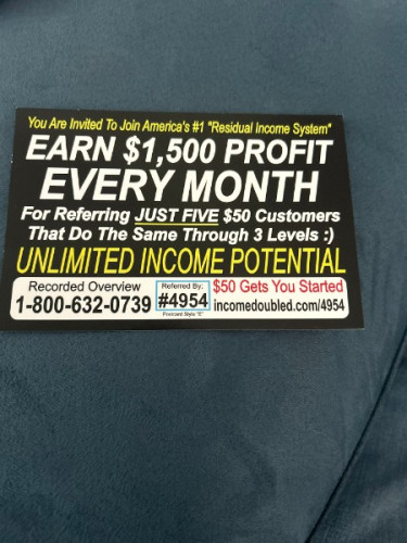 Limited Time Offer -Double Your Income Starting at